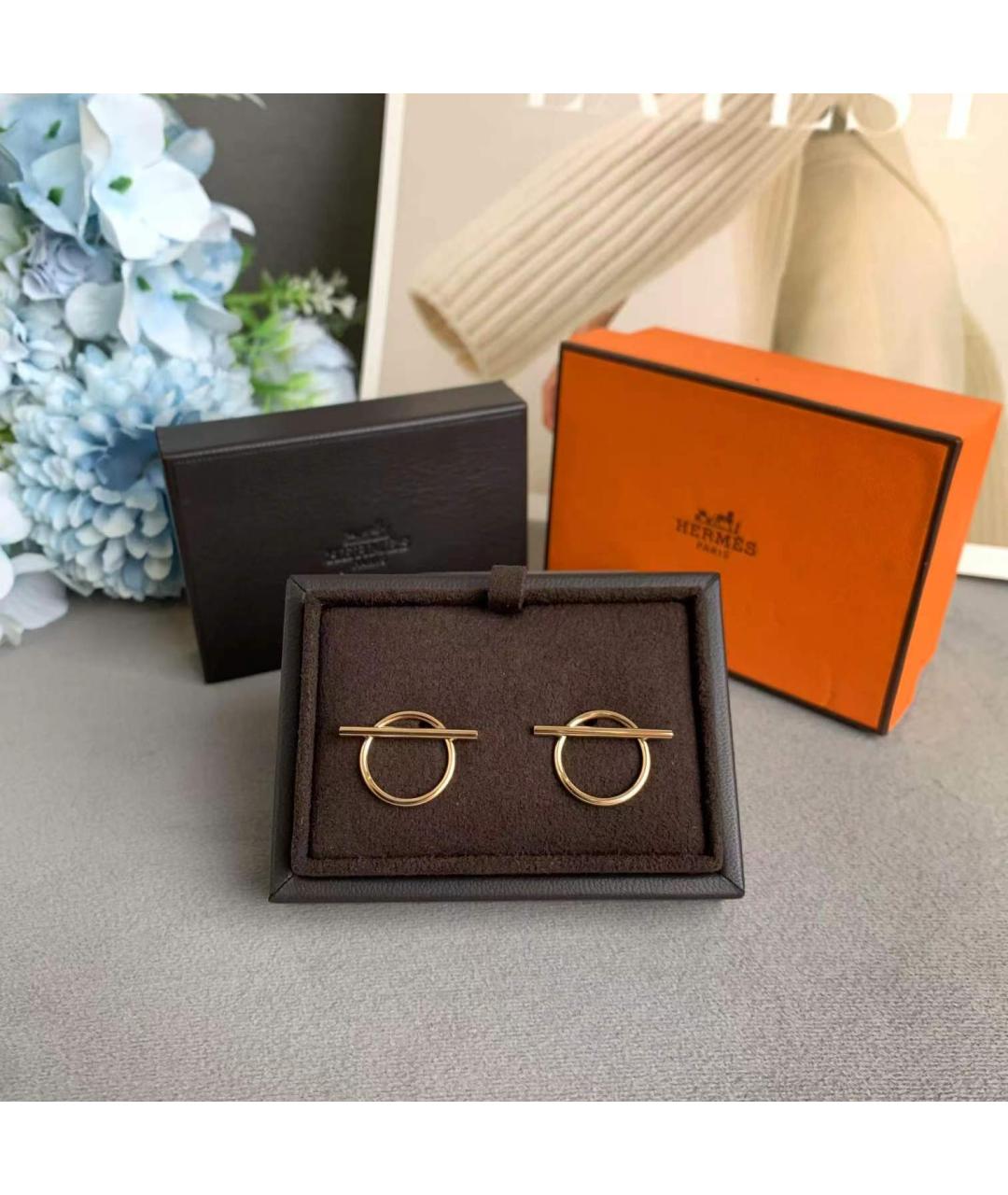 HERMES Золотые серьги из розового золота, фото 4
