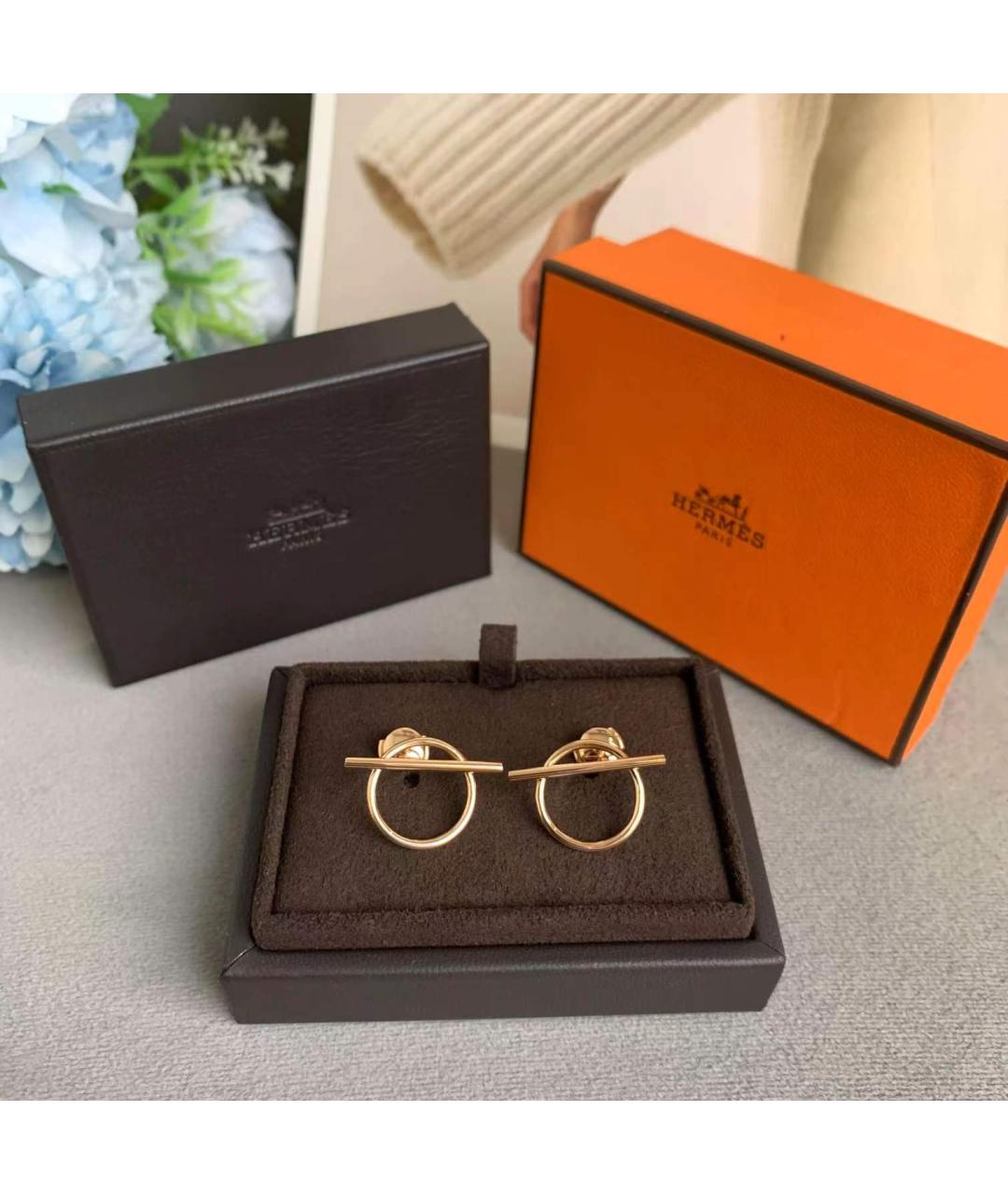 HERMES Золотые серьги из розового золота, фото 2