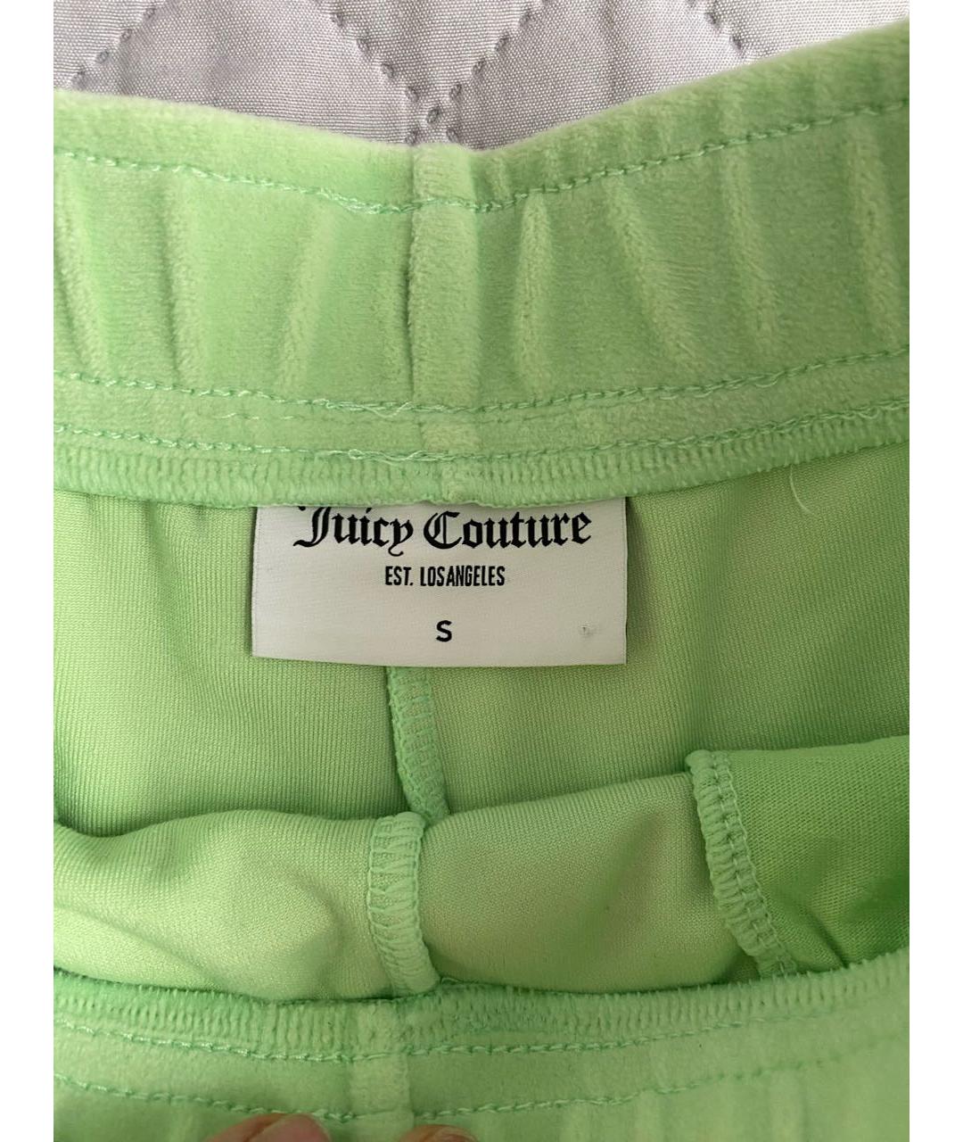 JUICY COUTURE Салатовые полиэстеровые шорты, фото 3