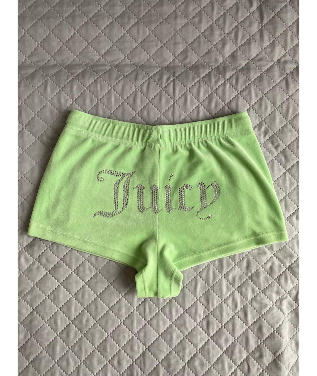 JUICY COUTURE Салатовые полиэстеровые шорты, фото 2