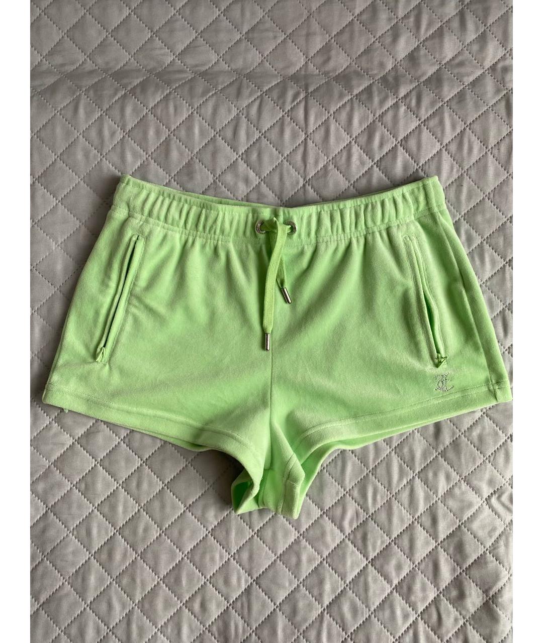JUICY COUTURE Салатовые полиэстеровые шорты, фото 7