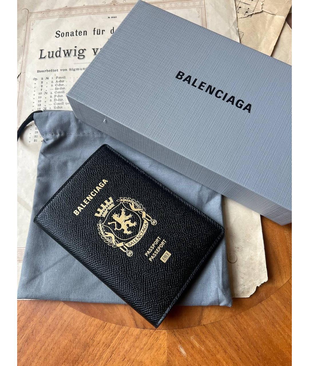 BALENCIAGA Черный кожаный кардхолдер, фото 4