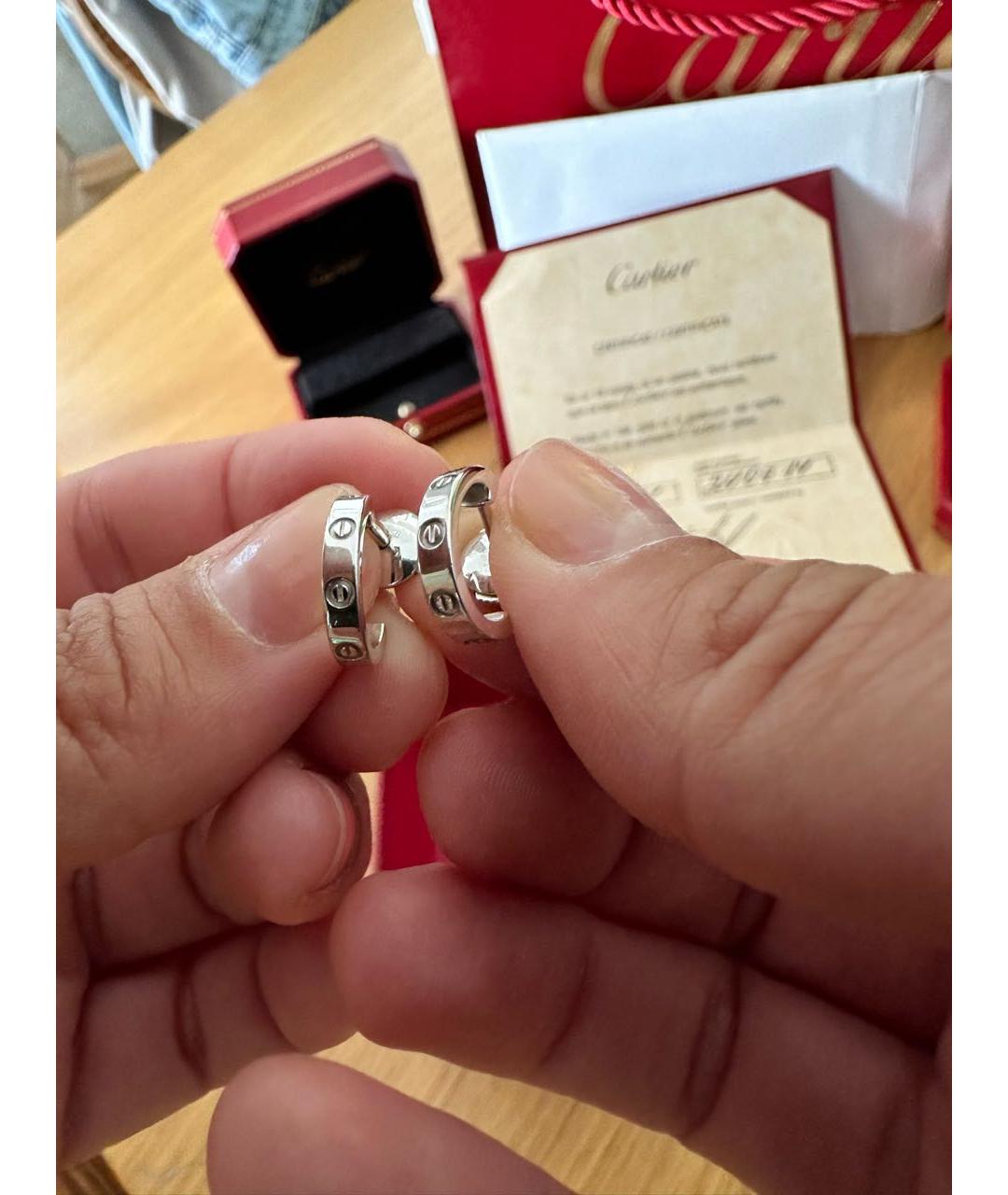 CARTIER Серьги из белого золота, фото 5
