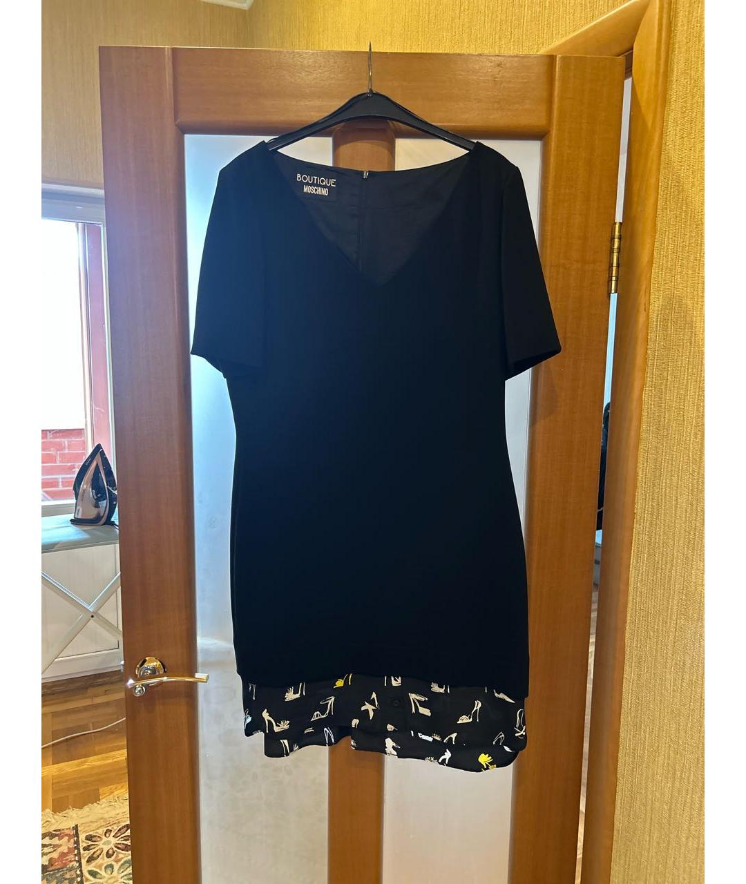 BOUTIQUE MOSCHINO Черное повседневное платье, фото 6
