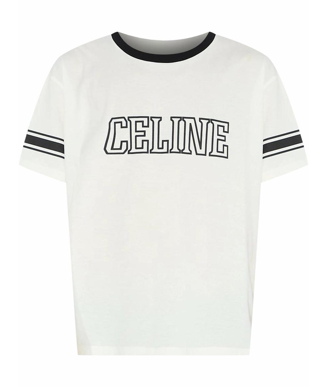 CELINE Белая хлопковая футболка, фото 1