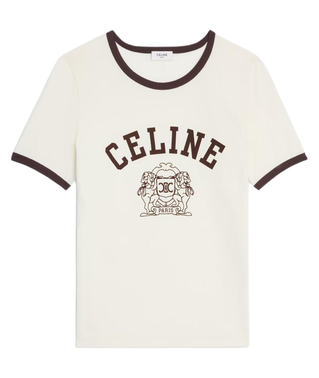 CELINE Бежевая хлопковая футболка, фото 1