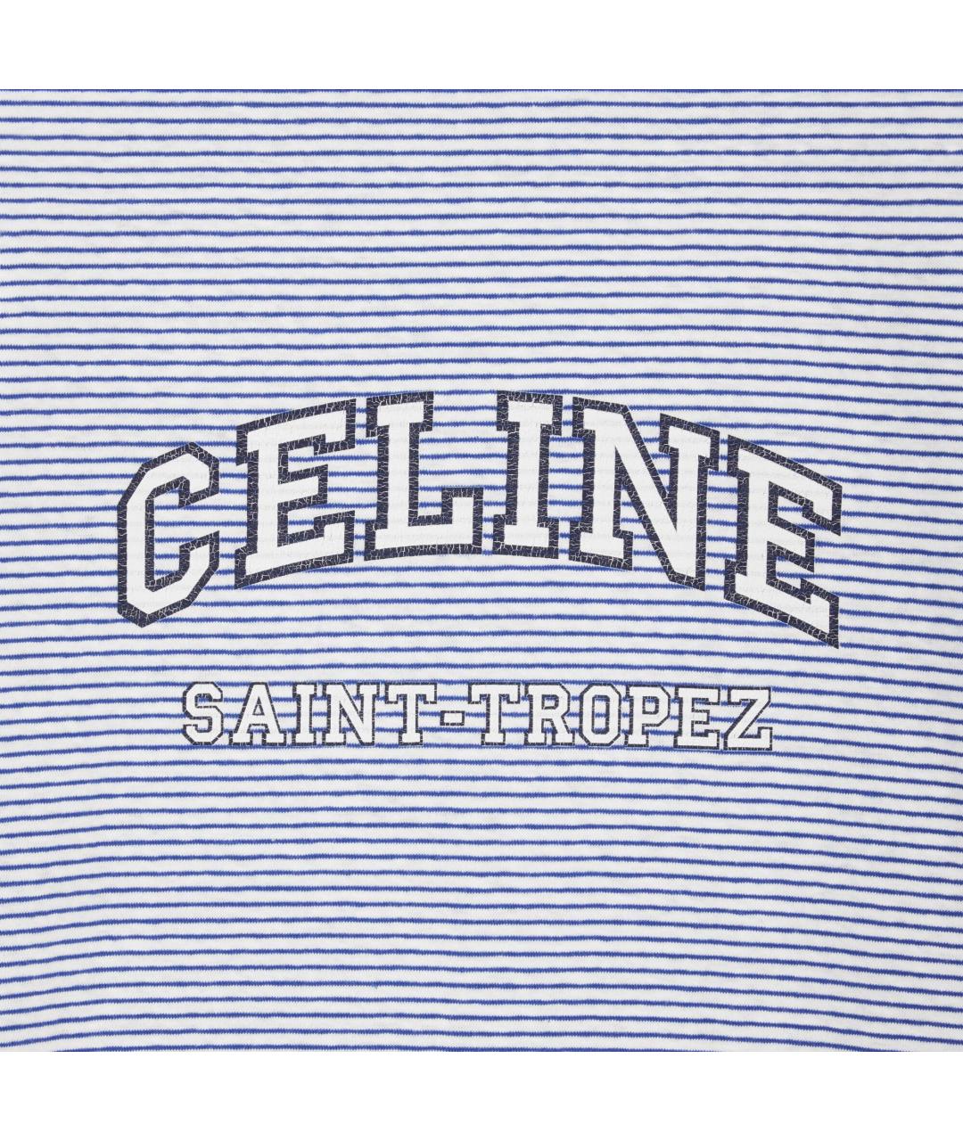 CELINE Голубая хлопковая футболка, фото 3