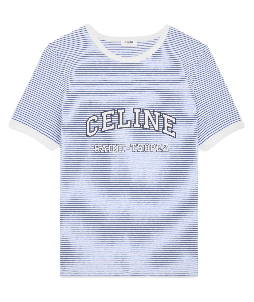 CELINE Голубая хлопковая футболка, фото 1