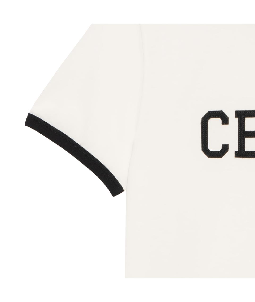 CELINE Бежевая хлопковая футболка, фото 6