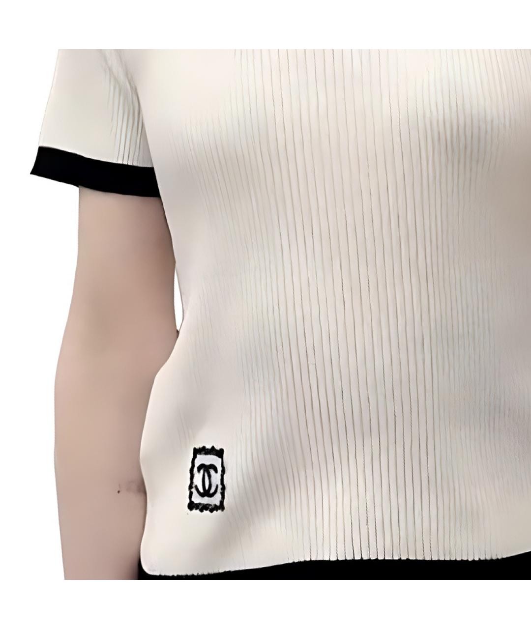 CHANEL Белая хлопковая футболка, фото 4