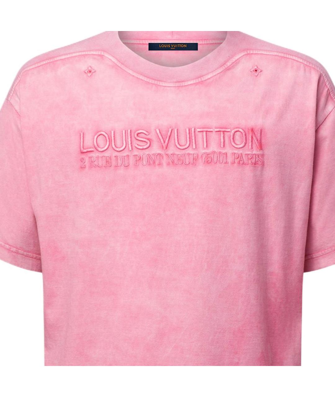 LOUIS VUITTON Розовая хлопковая футболка, фото 2