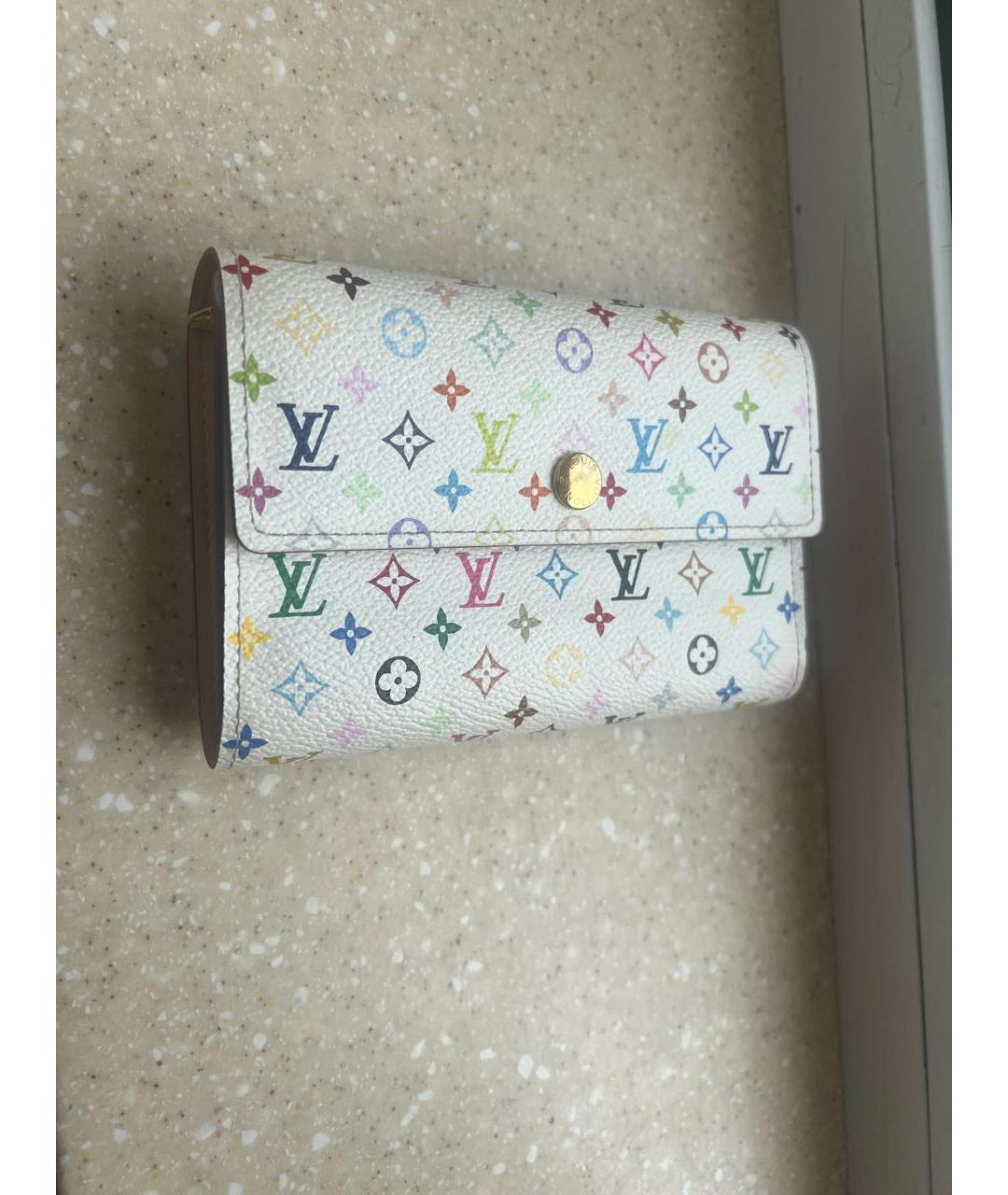 LOUIS VUITTON Белый кожаный кошелек, фото 2