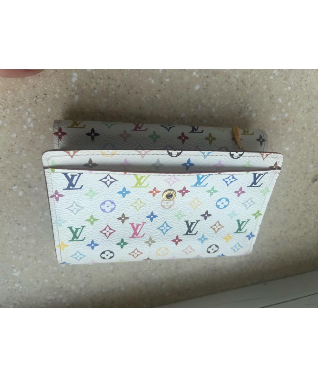 LOUIS VUITTON Белый кожаный кошелек, фото 8