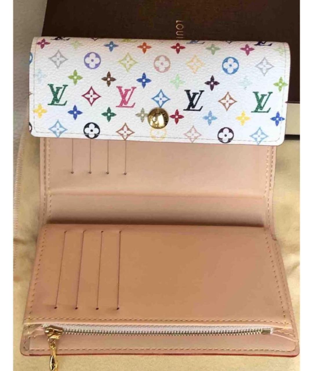 LOUIS VUITTON Белый кожаный кошелек, фото 5