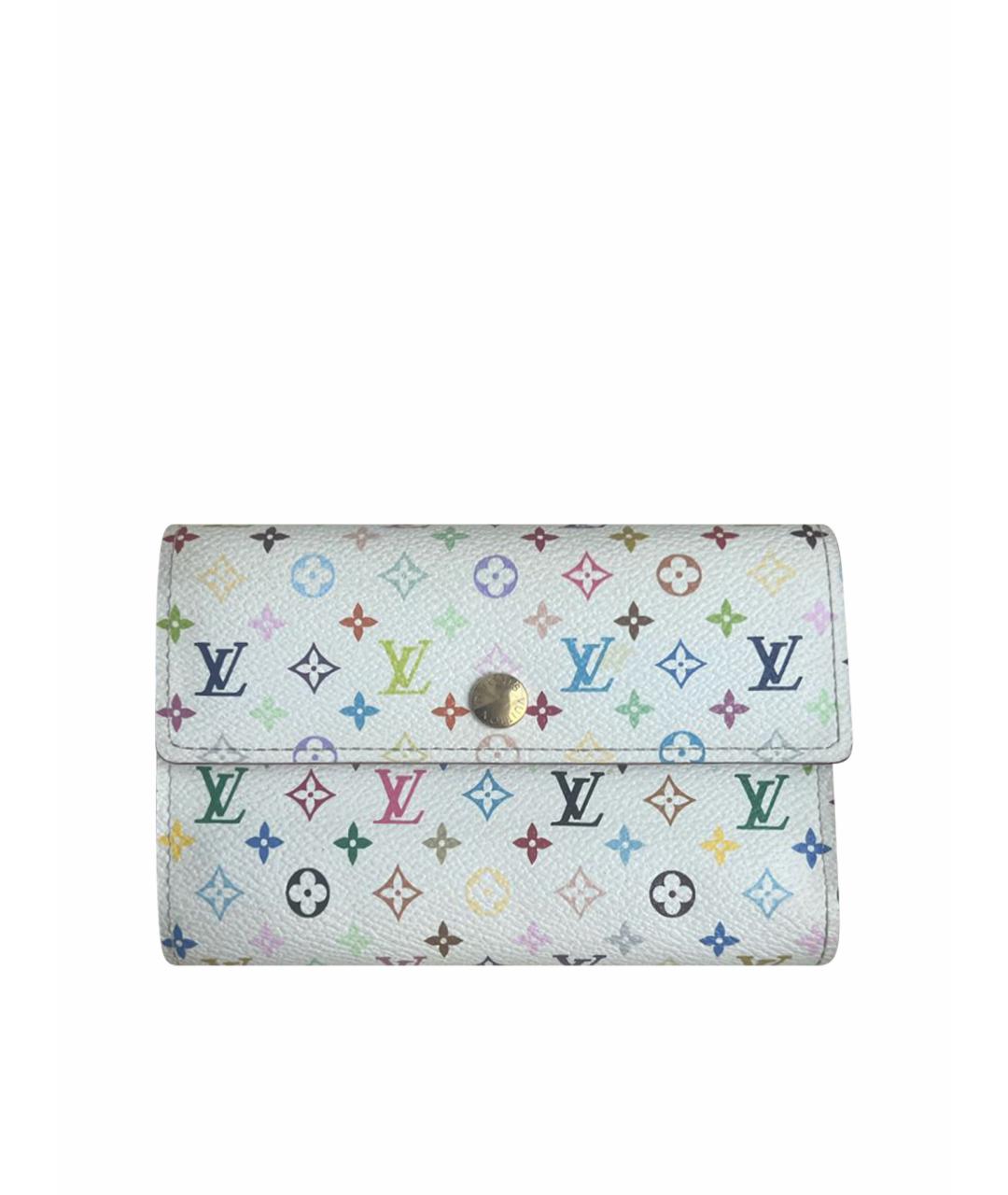 LOUIS VUITTON Белый кожаный кошелек, фото 9