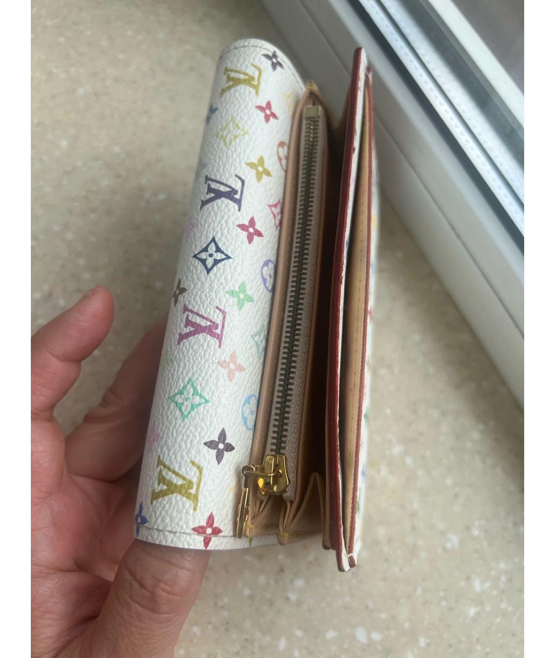 LOUIS VUITTON Белый кожаный кошелек, фото 6