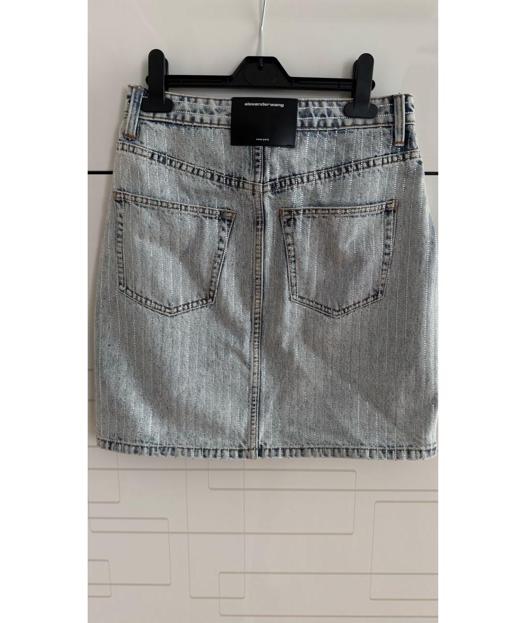 ALEXANDER WANG Голубая деним юбка мини, фото 2