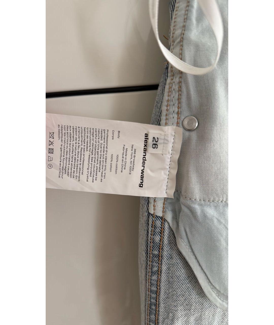 ALEXANDER WANG Голубая деним юбка мини, фото 5