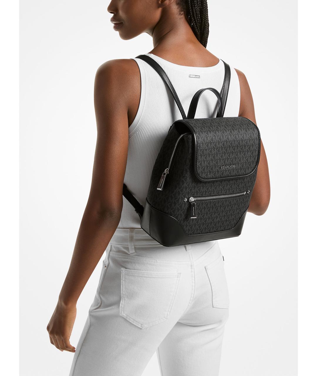 MICHAEL KORS Черный рюкзак из искусственной кожи, фото 4