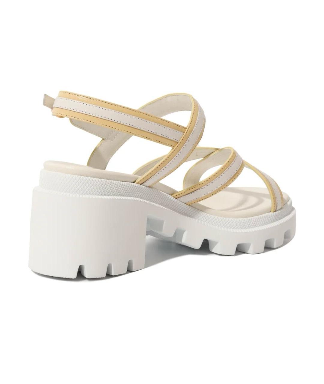 GUCCI Белые кожаные босоножки, фото 2