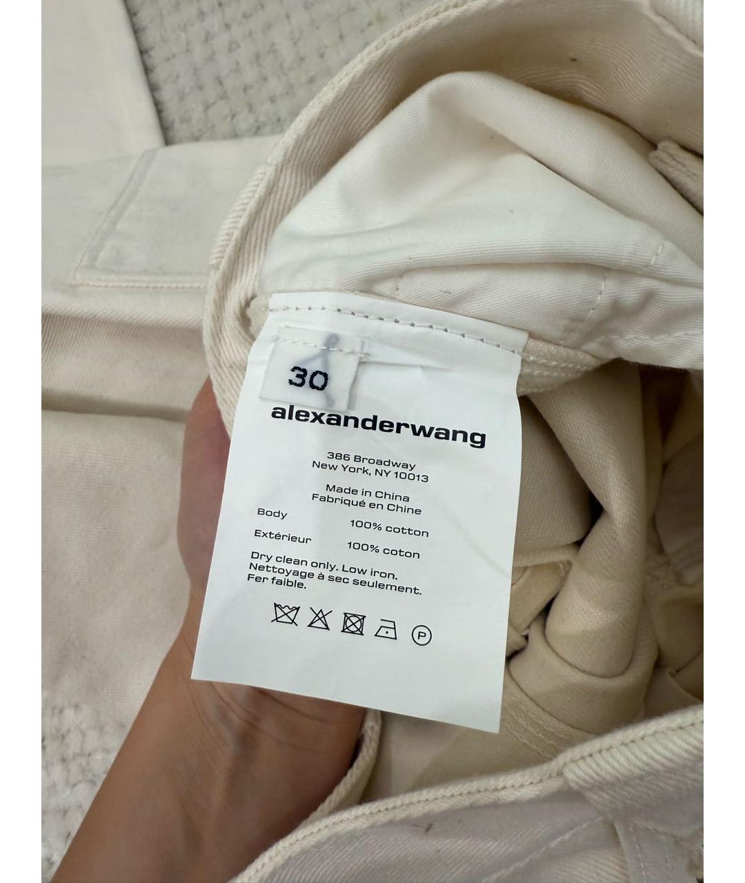 ALEXANDER WANG Бежевые хлопковые прямые джинсы, фото 3