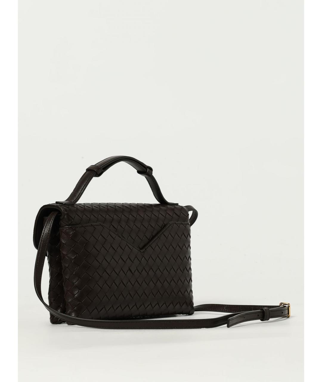 BOTTEGA VENETA Коричневая кожаная сумка с короткими ручками, фото 2