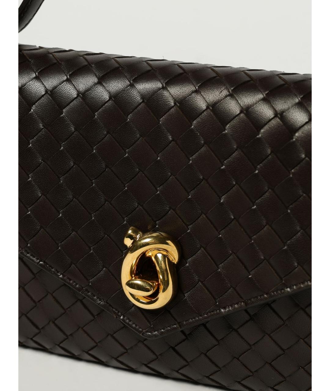 BOTTEGA VENETA Коричневая кожаная сумка с короткими ручками, фото 3