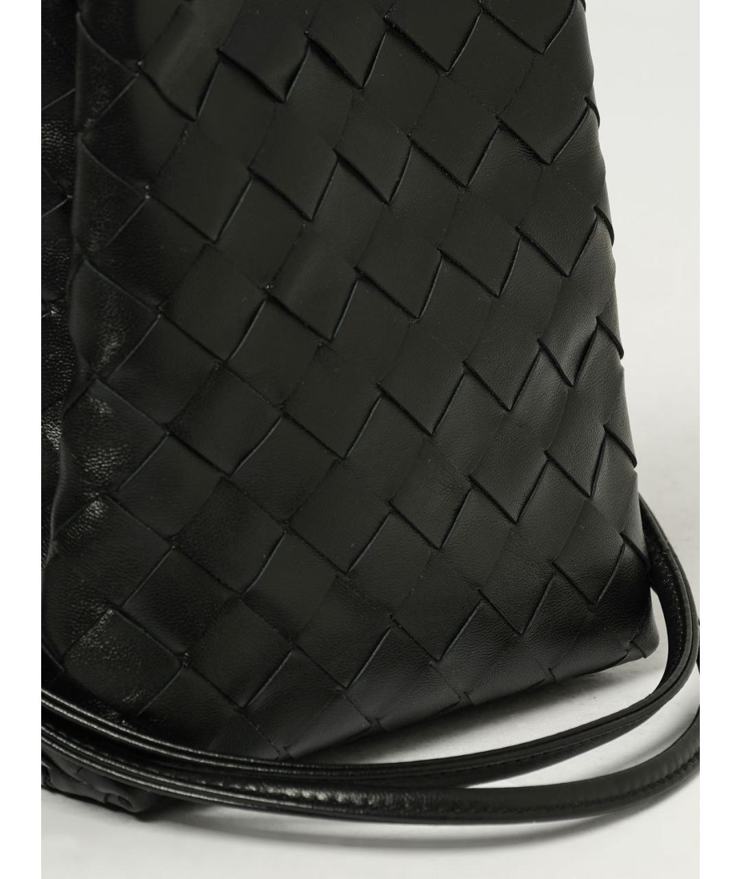 BOTTEGA VENETA Черная кожаная сумка через плечо, фото 4