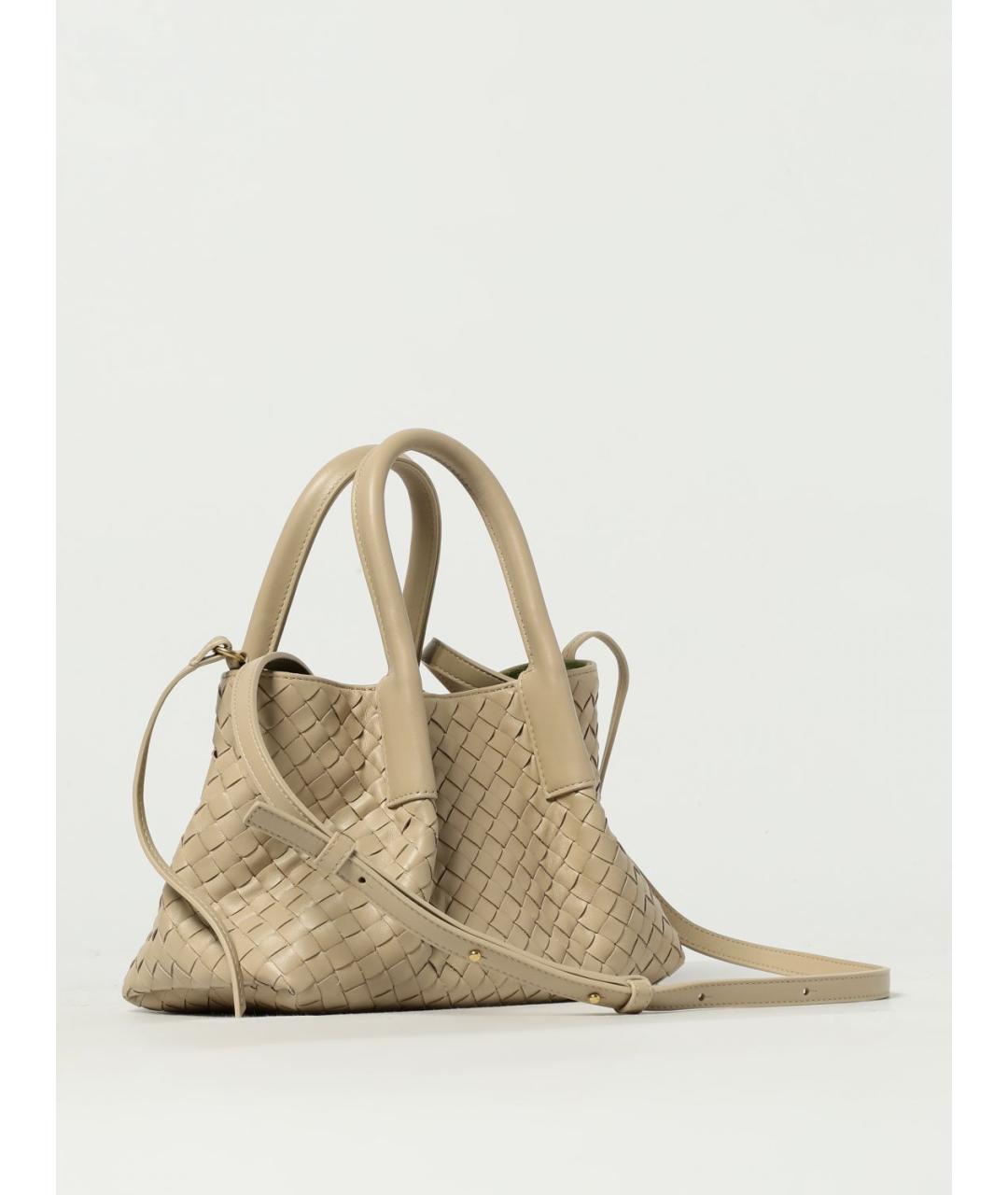 BOTTEGA VENETA Бежевая кожаная сумка тоут, фото 2