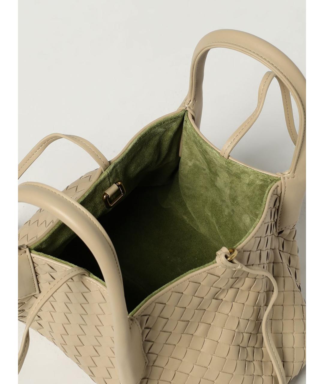 BOTTEGA VENETA Бежевая кожаная сумка тоут, фото 5