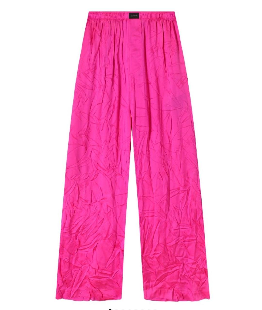 BALENCIAGA Фуксия шелковые брюки широкие, фото 1