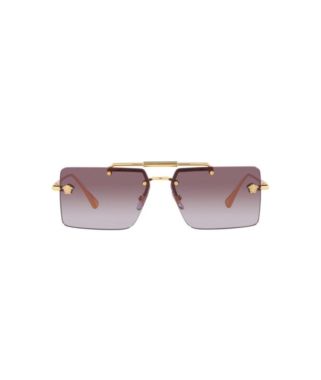 VERSACE Золотые металлические солнцезащитные очки, фото 2