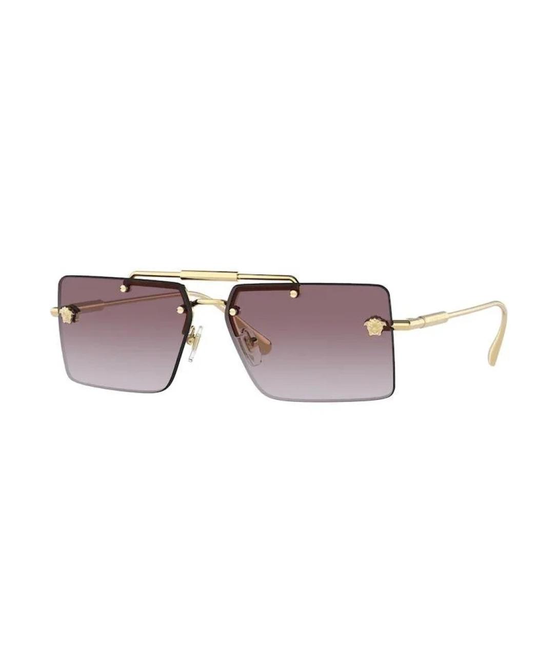 VERSACE Золотые металлические солнцезащитные очки, фото 1