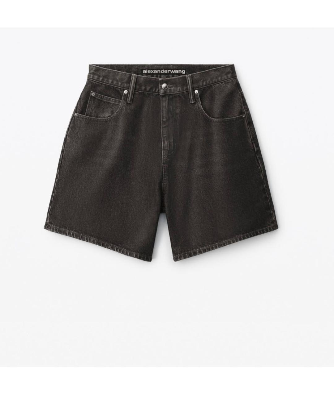 ALEXANDER WANG Антрацитовые хлопковые шорты, фото 9