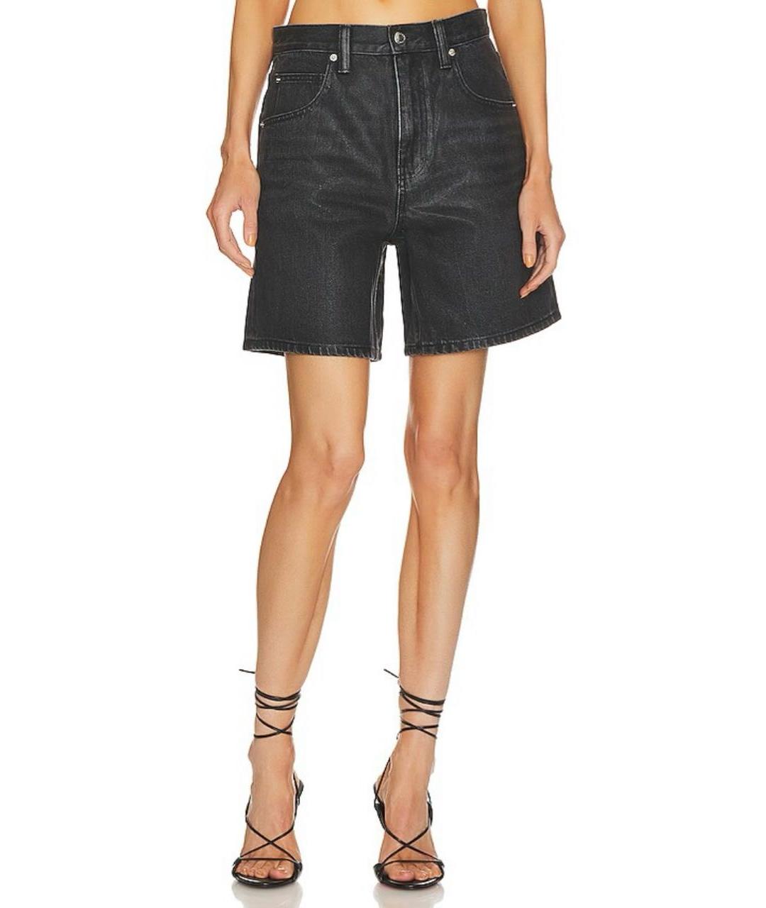 ALEXANDER WANG Антрацитовые хлопковые шорты, фото 7