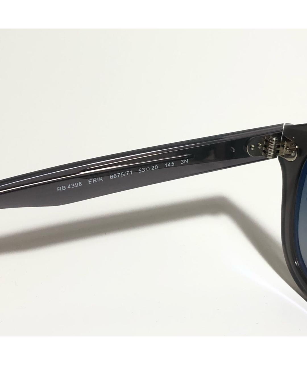 RAY BAN Антрацитовые пластиковые солнцезащитные очки, фото 4