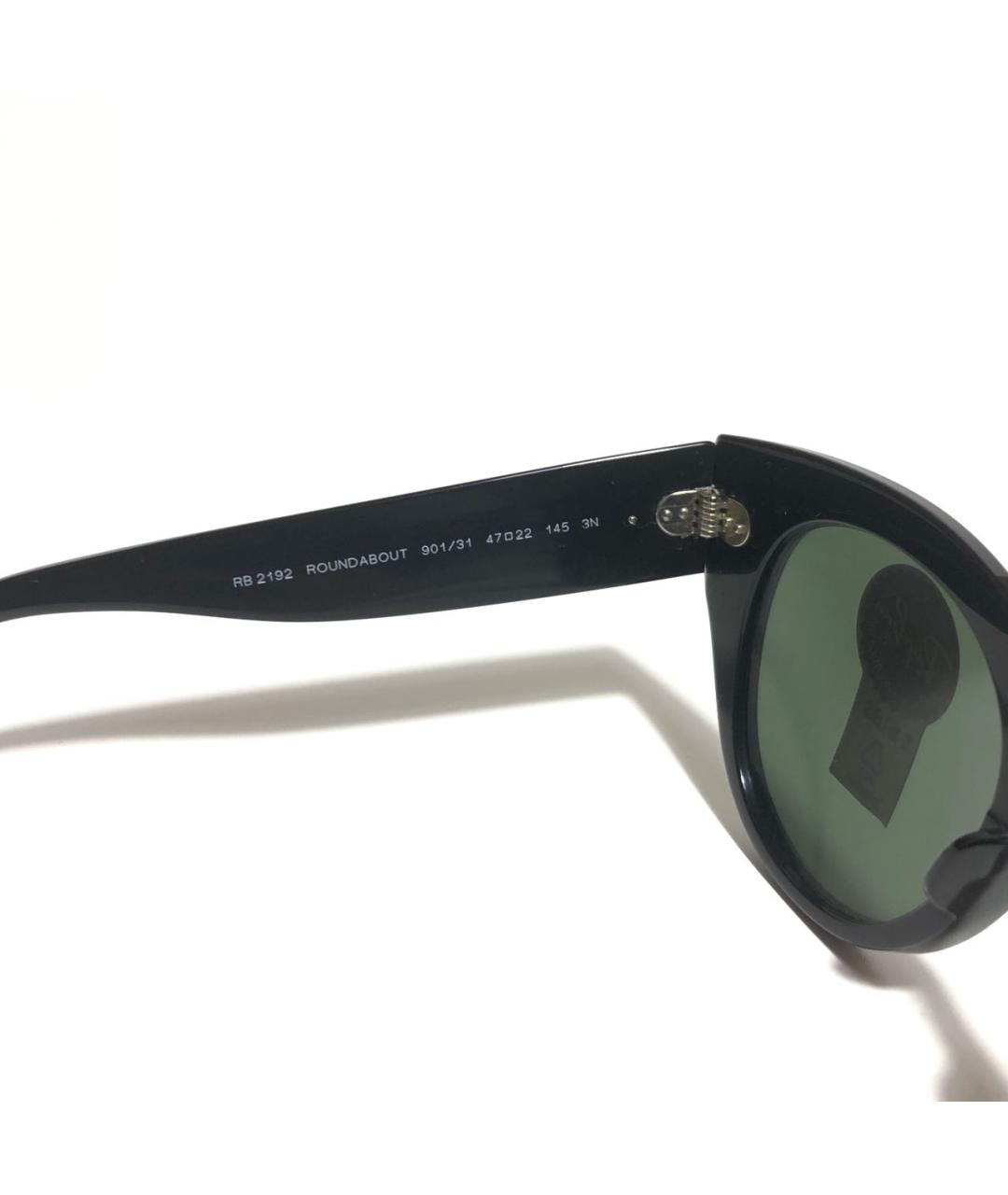 RAY BAN Черные пластиковые солнцезащитные очки, фото 4