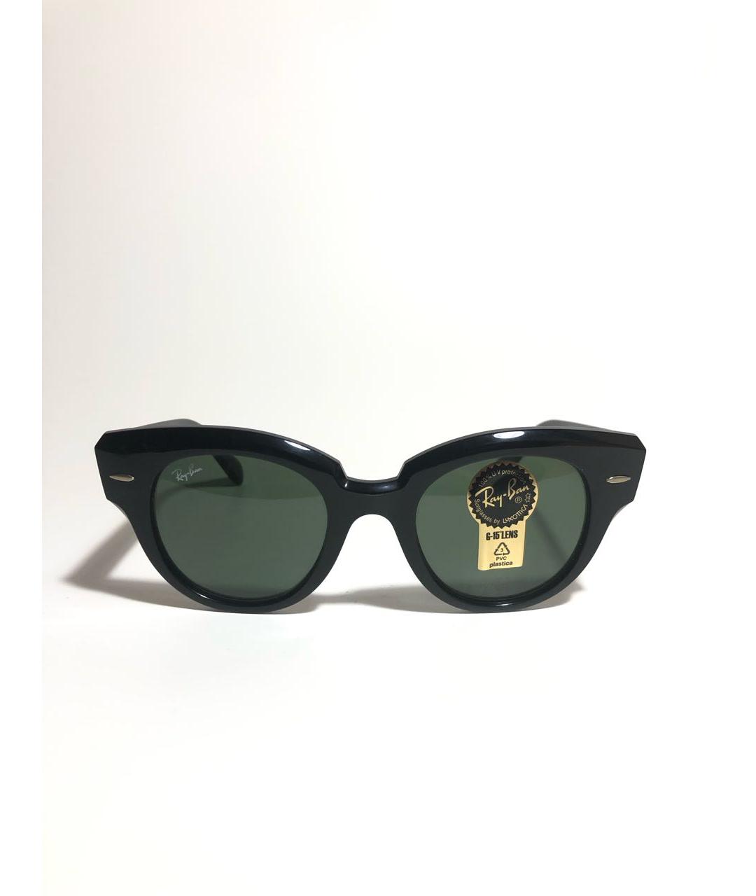 RAY BAN Черные пластиковые солнцезащитные очки, фото 6