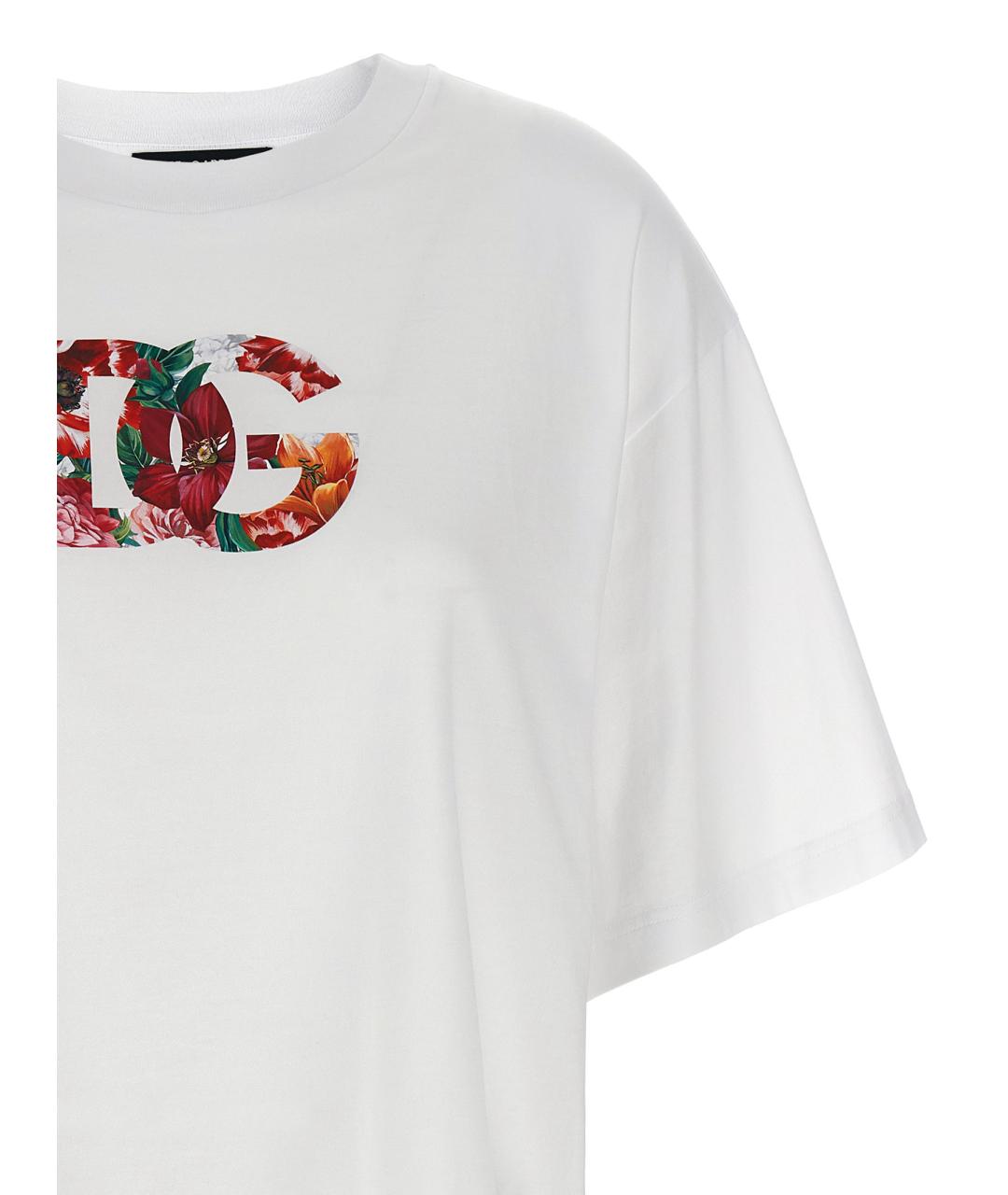 DOLCE&GABBANA Белая хлопковая футболка, фото 3