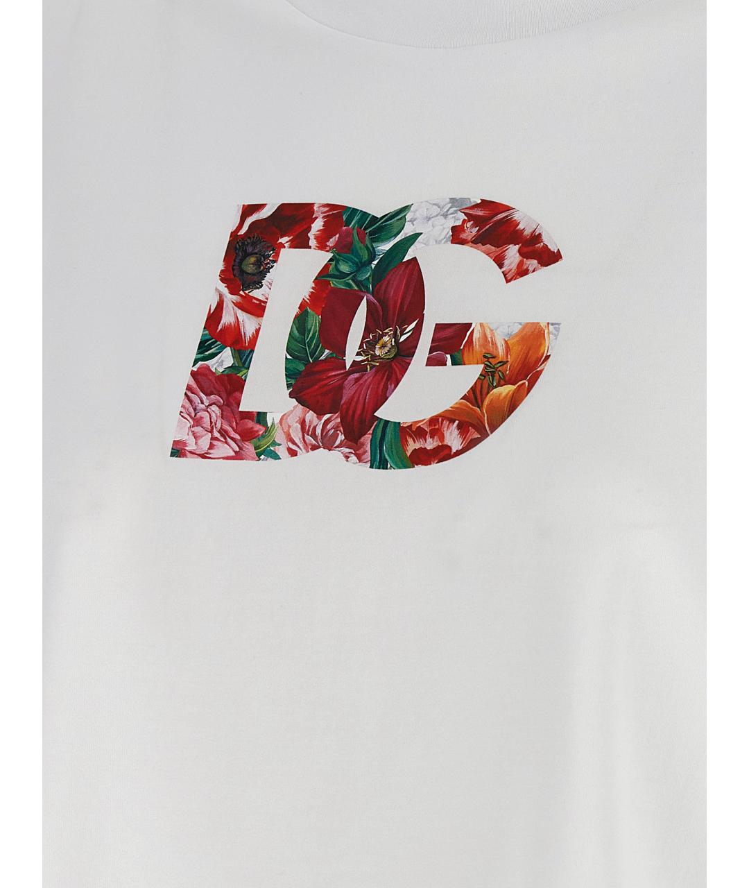 DOLCE&GABBANA Белая хлопковая футболка, фото 4