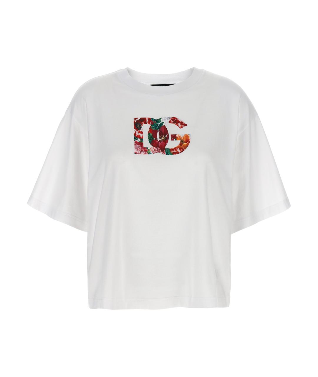 DOLCE&GABBANA Белая хлопковая футболка, фото 1