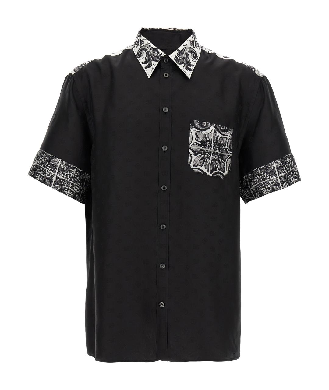 DOLCE&GABBANA Черная шелковая кэжуал рубашка, фото 1