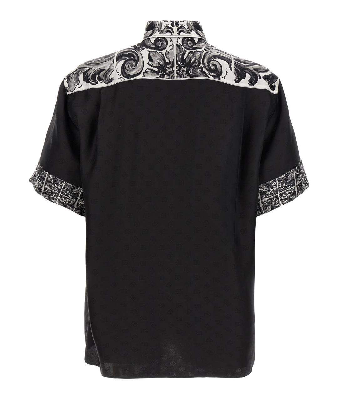 DOLCE&GABBANA Черная шелковая кэжуал рубашка, фото 2