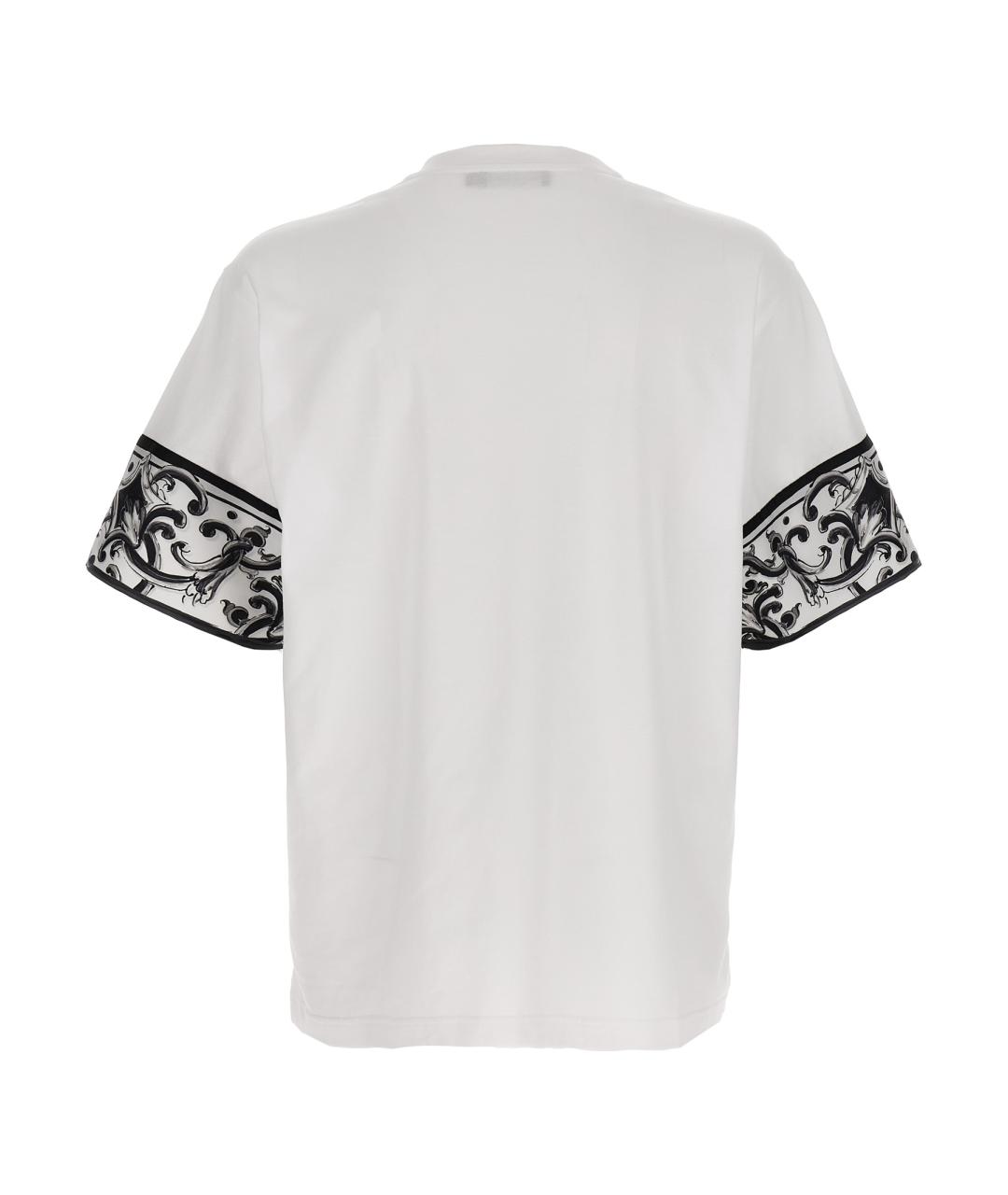 DOLCE&GABBANA Белая хлопковая футболка, фото 2