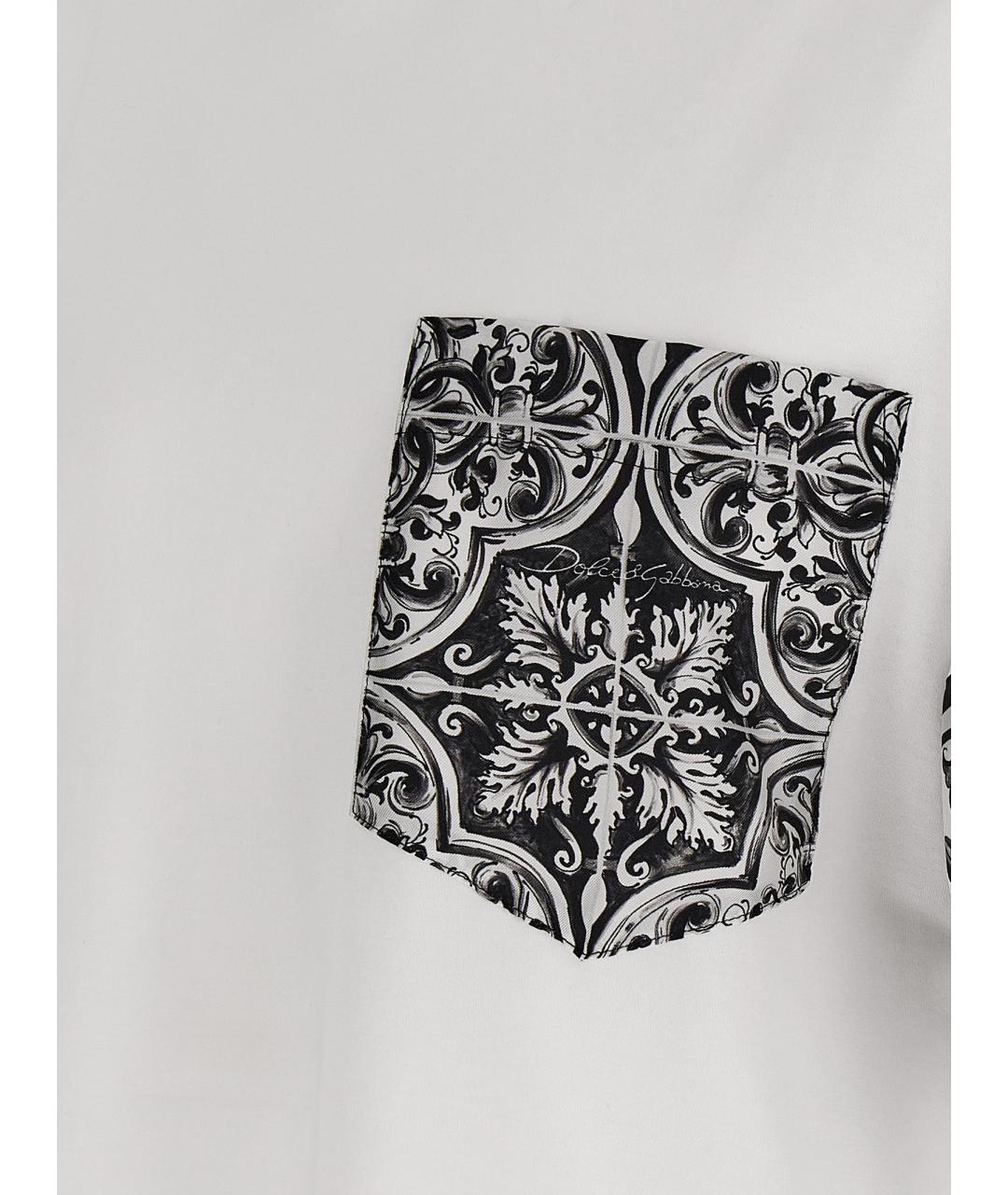 DOLCE&GABBANA Белая хлопковая футболка, фото 4