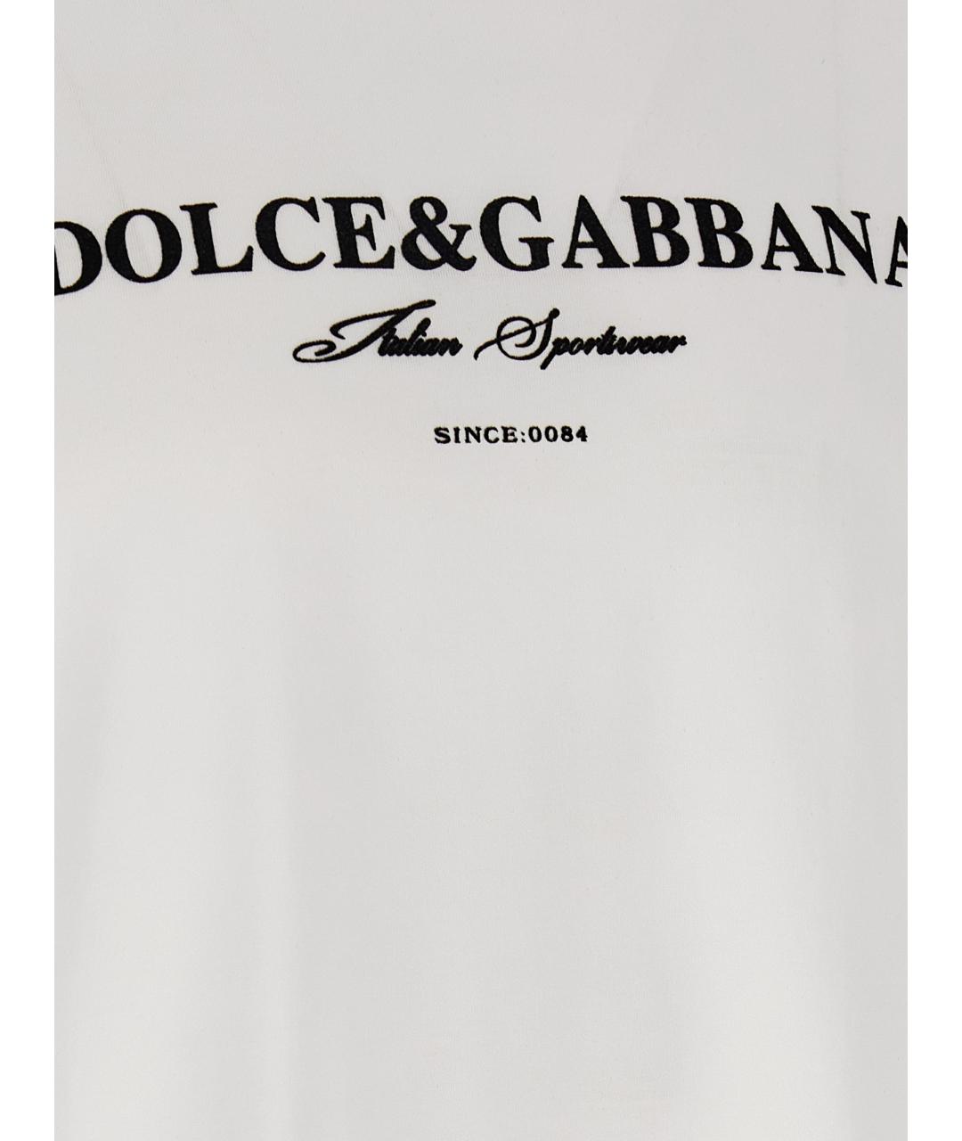 DOLCE&GABBANA Белая хлопковая футболка, фото 4