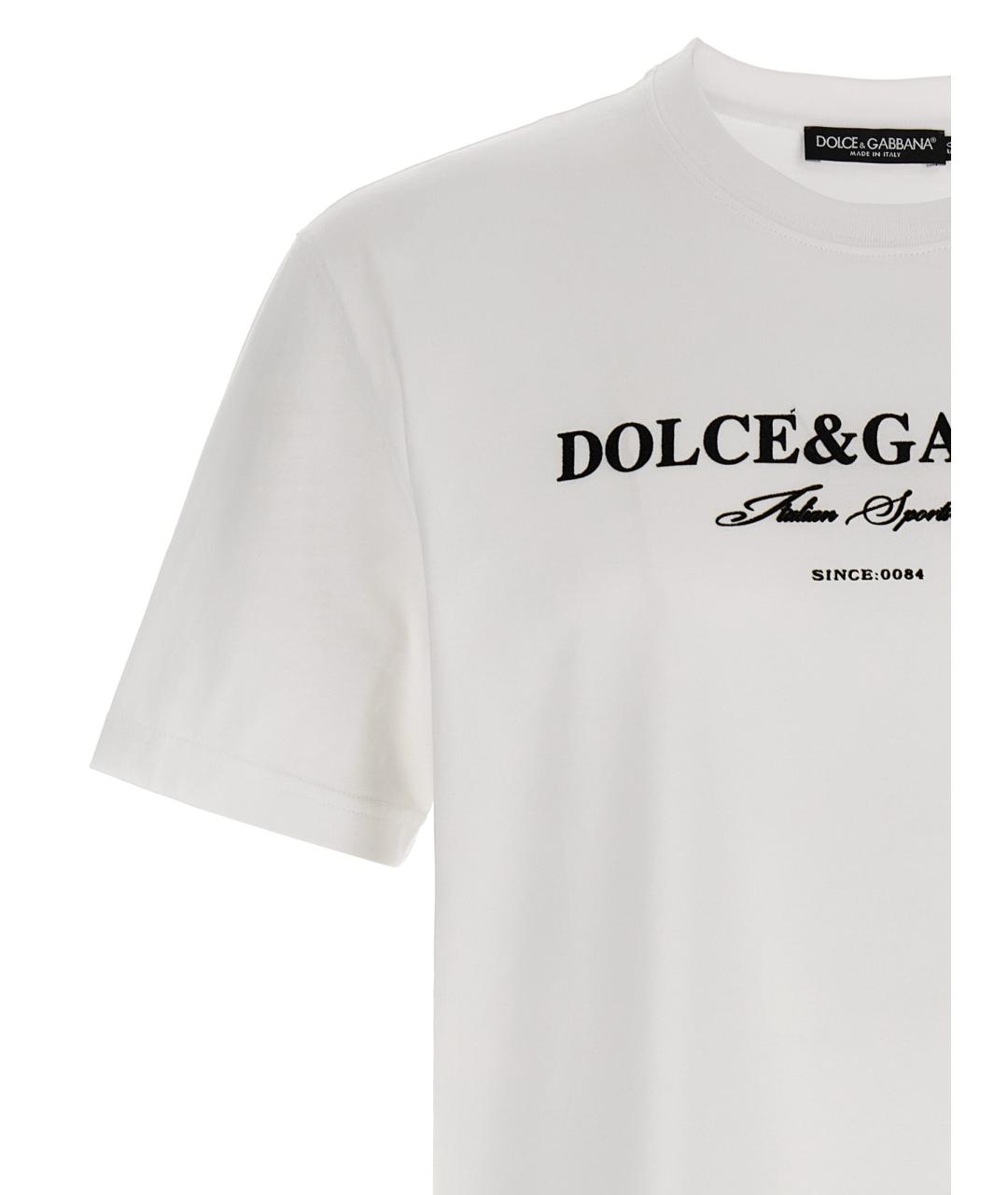 DOLCE&GABBANA Белая хлопковая футболка, фото 3