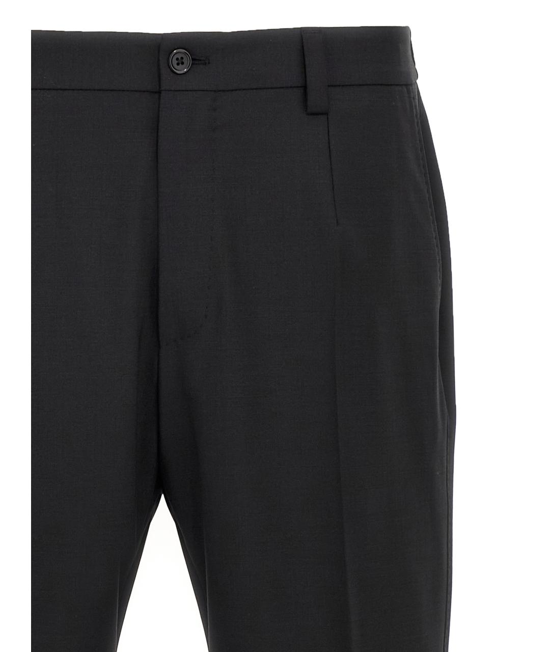 DOLCE&GABBANA Черные шерстяные повседневные брюки, фото 3