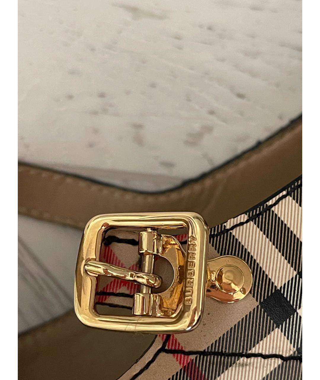 BURBERRY Бежевые кожаные туфли, фото 5