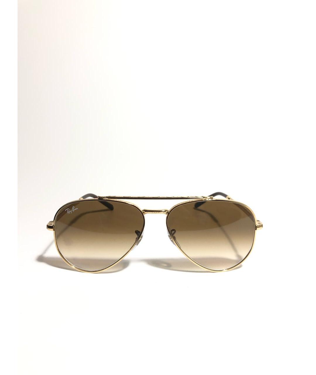 RAY BAN Золотые металлические солнцезащитные очки, фото 6